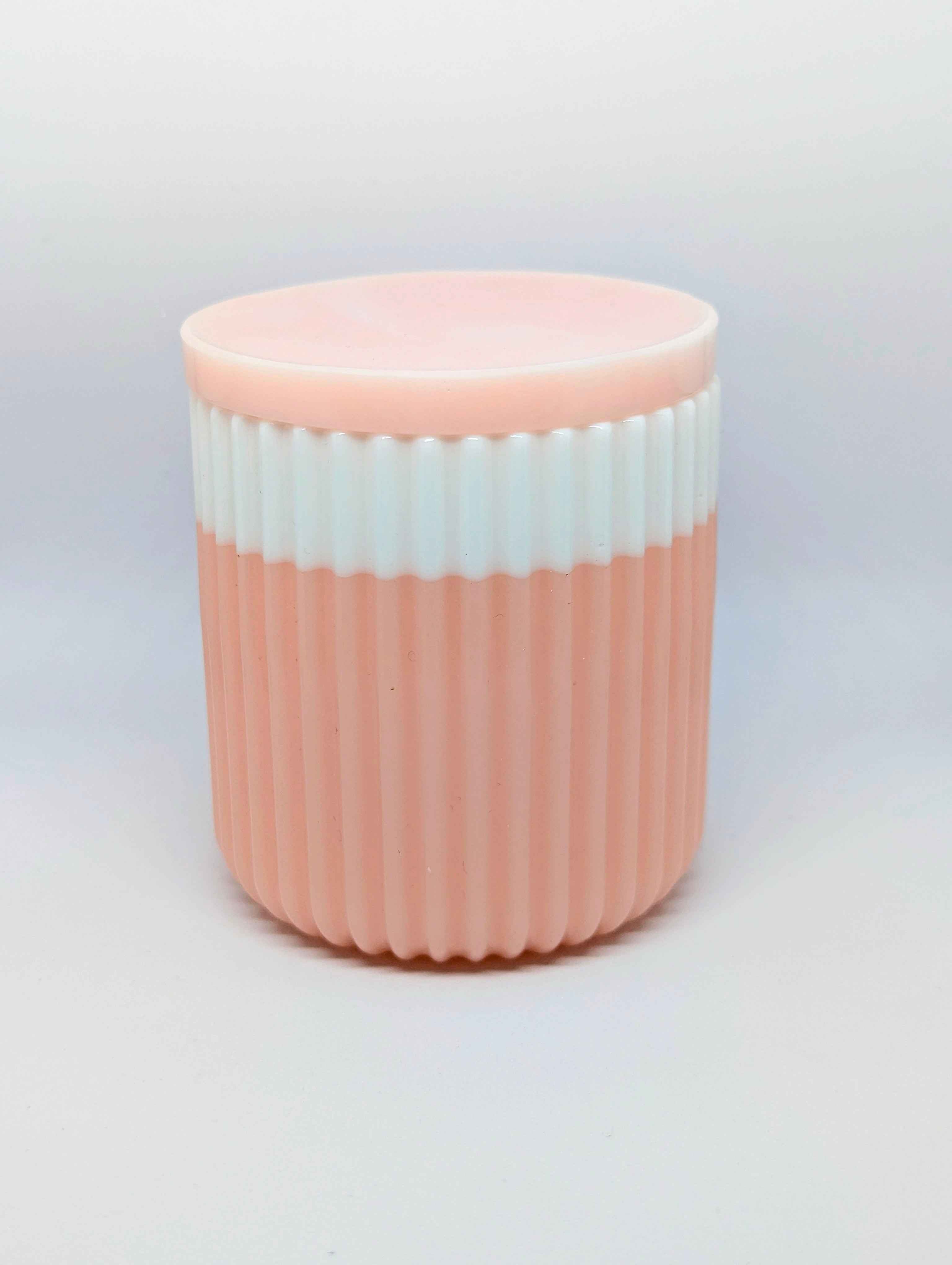 Ribbed Jars - Pink/White