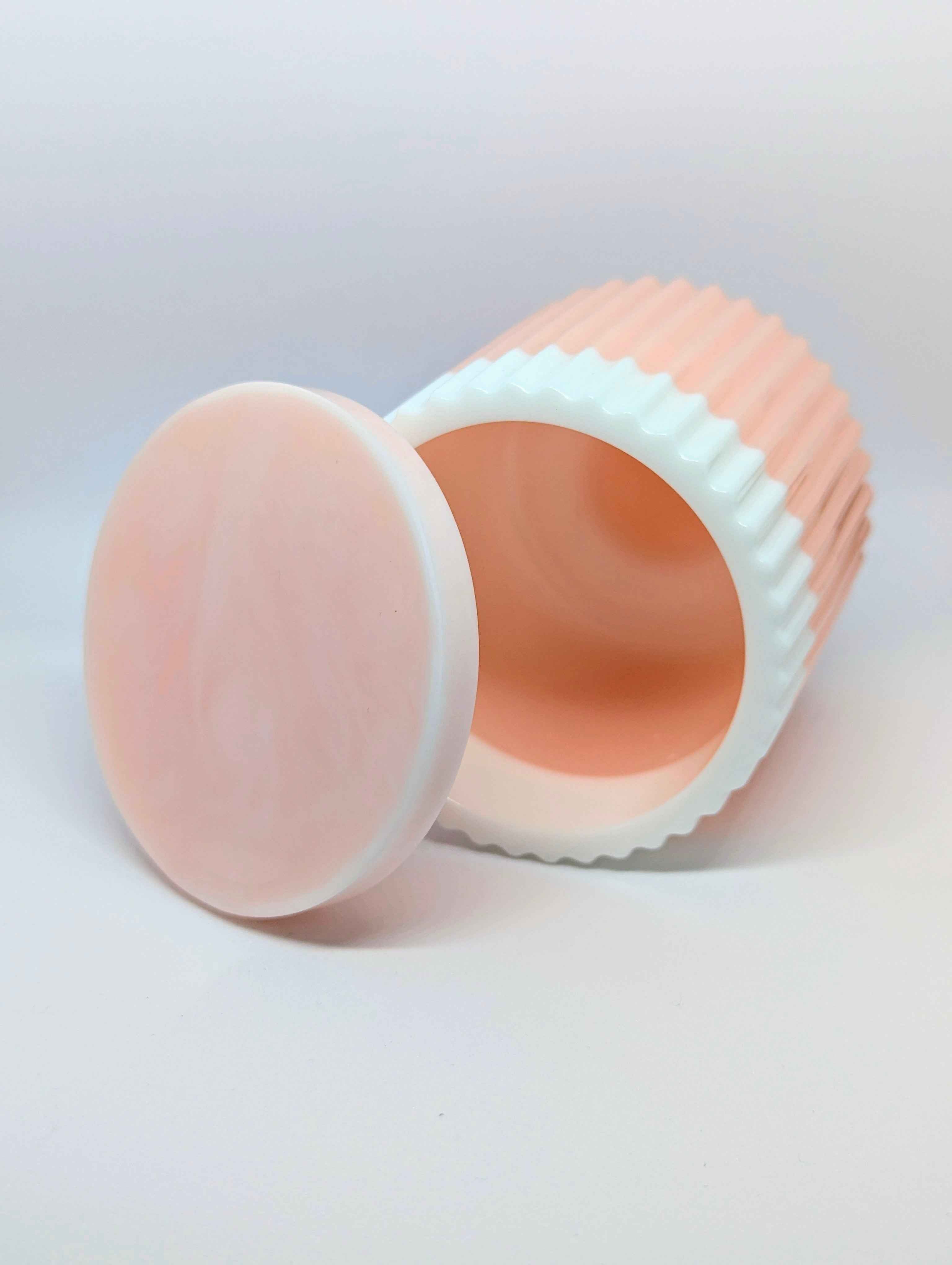 Ribbed Jars - Pink/White