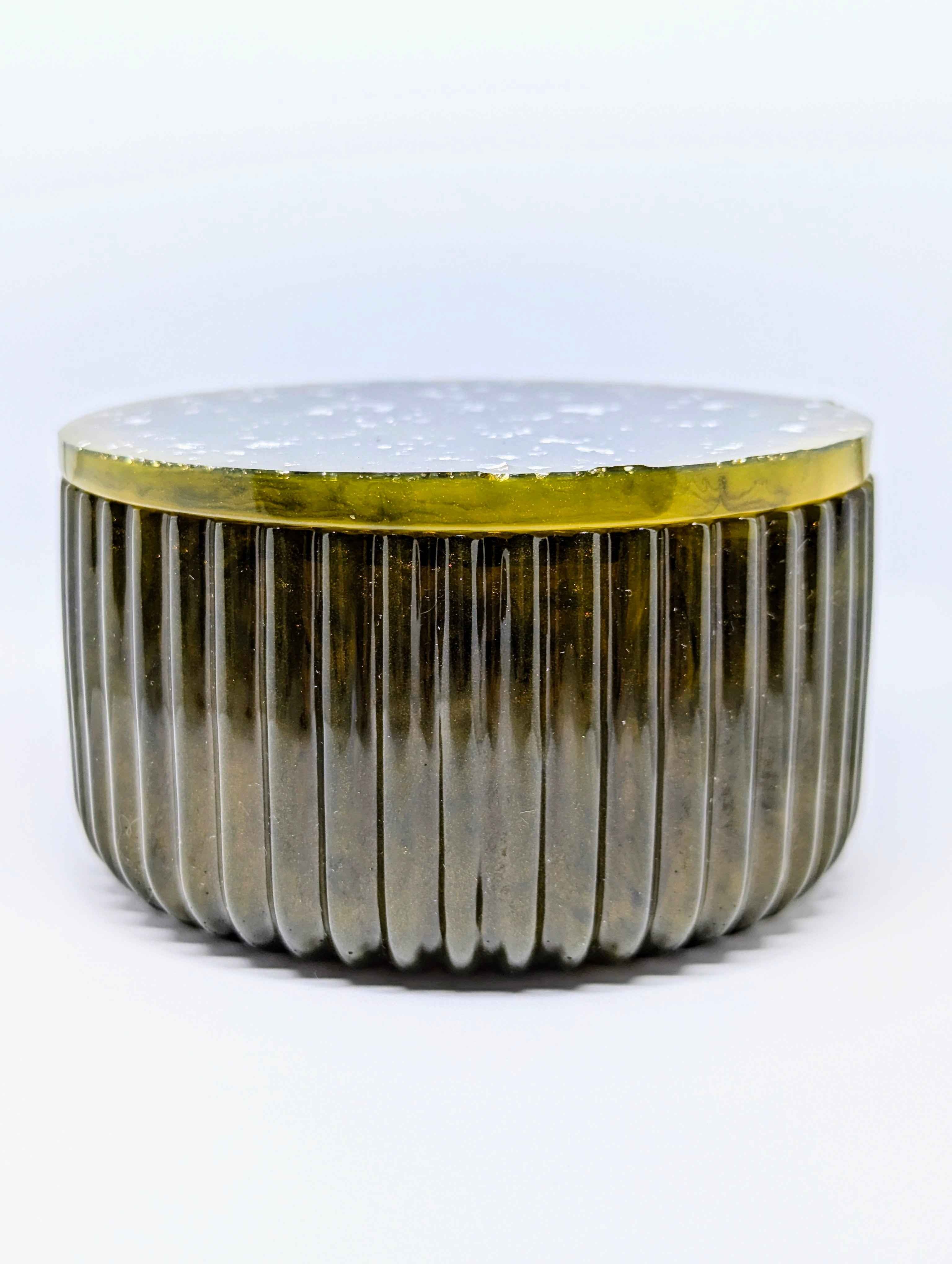 Large Ribbed Jar - Green