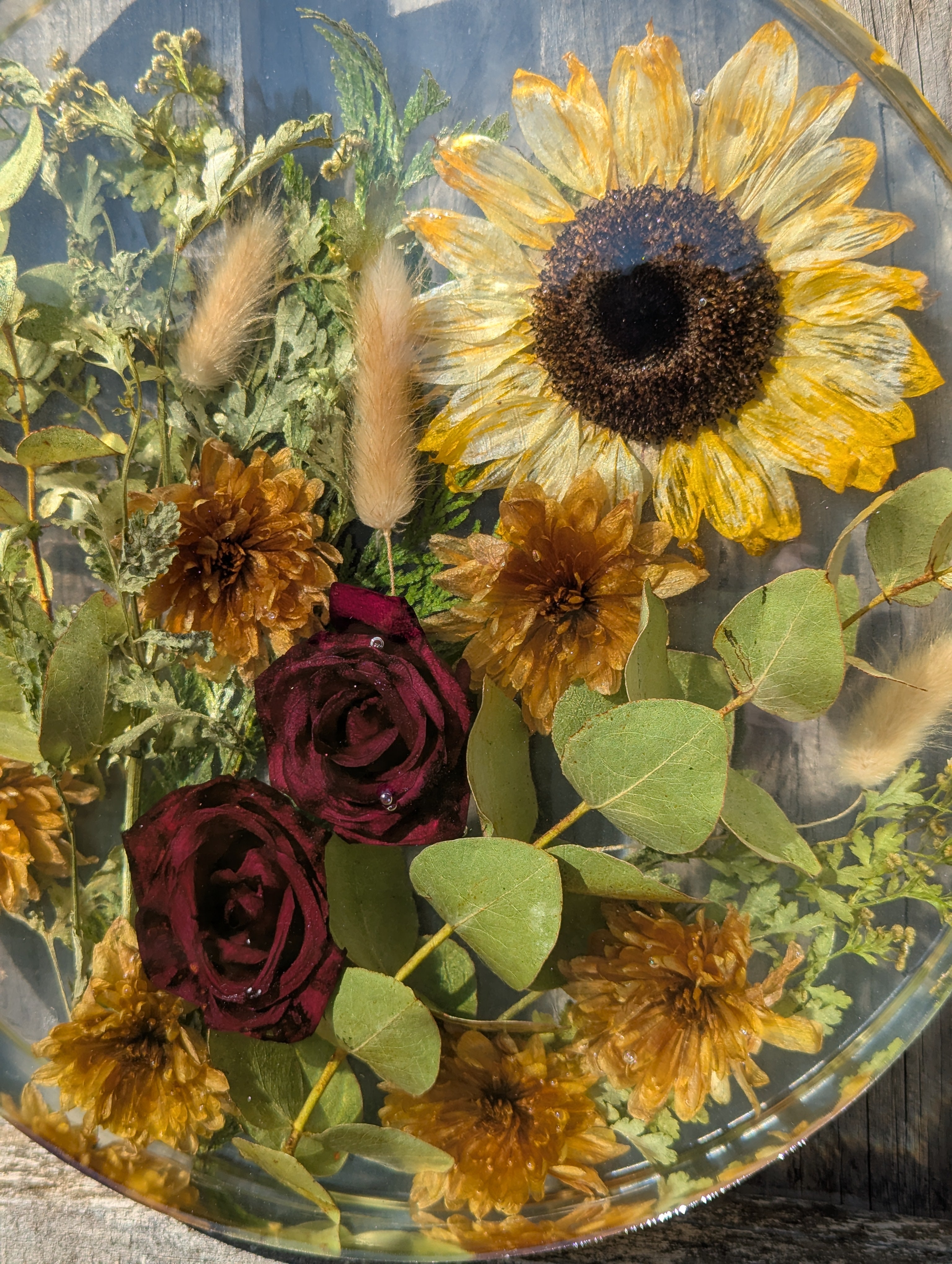 Large Decorative Round Resin Flower Preservation