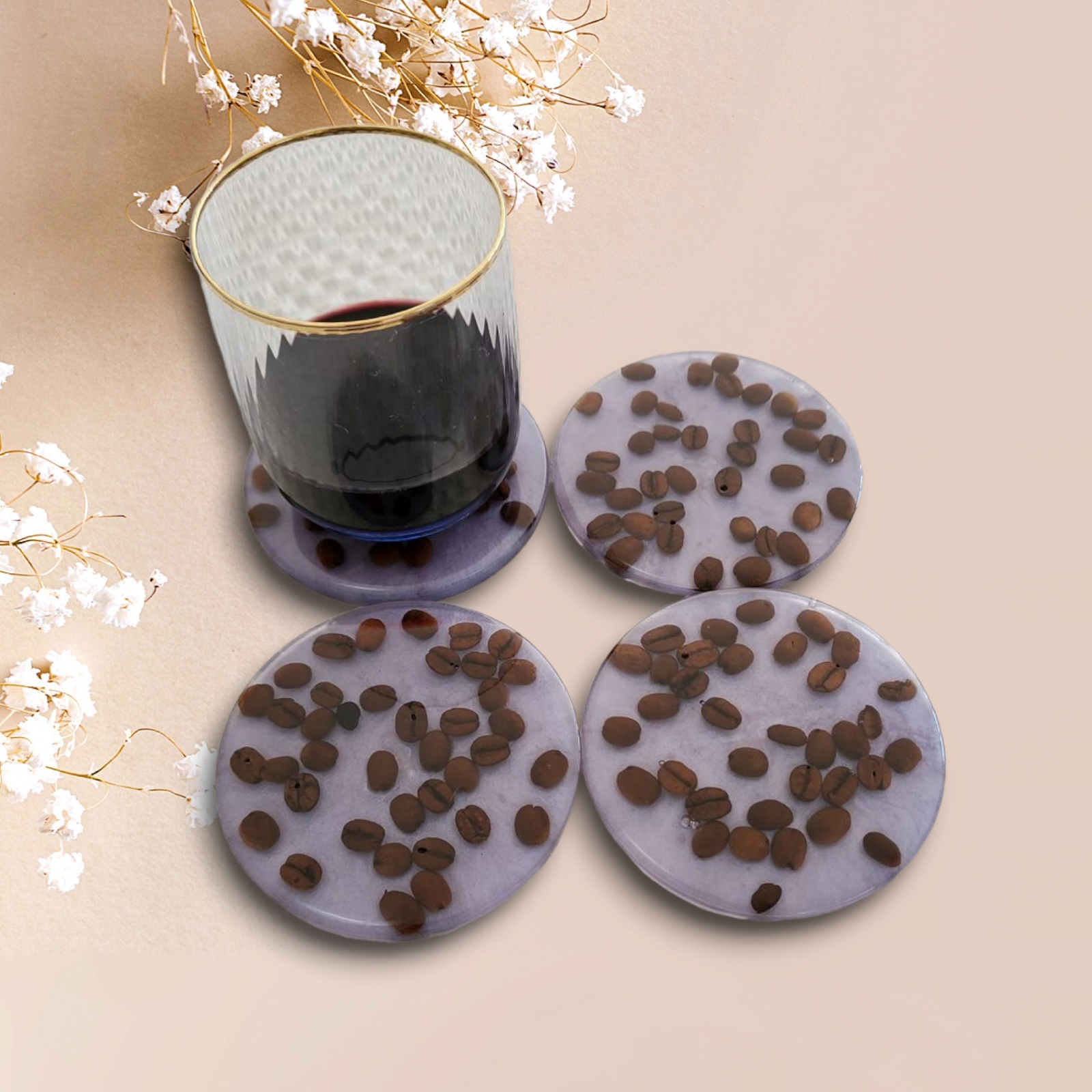 Coffee Bean Coasters - Made to Order