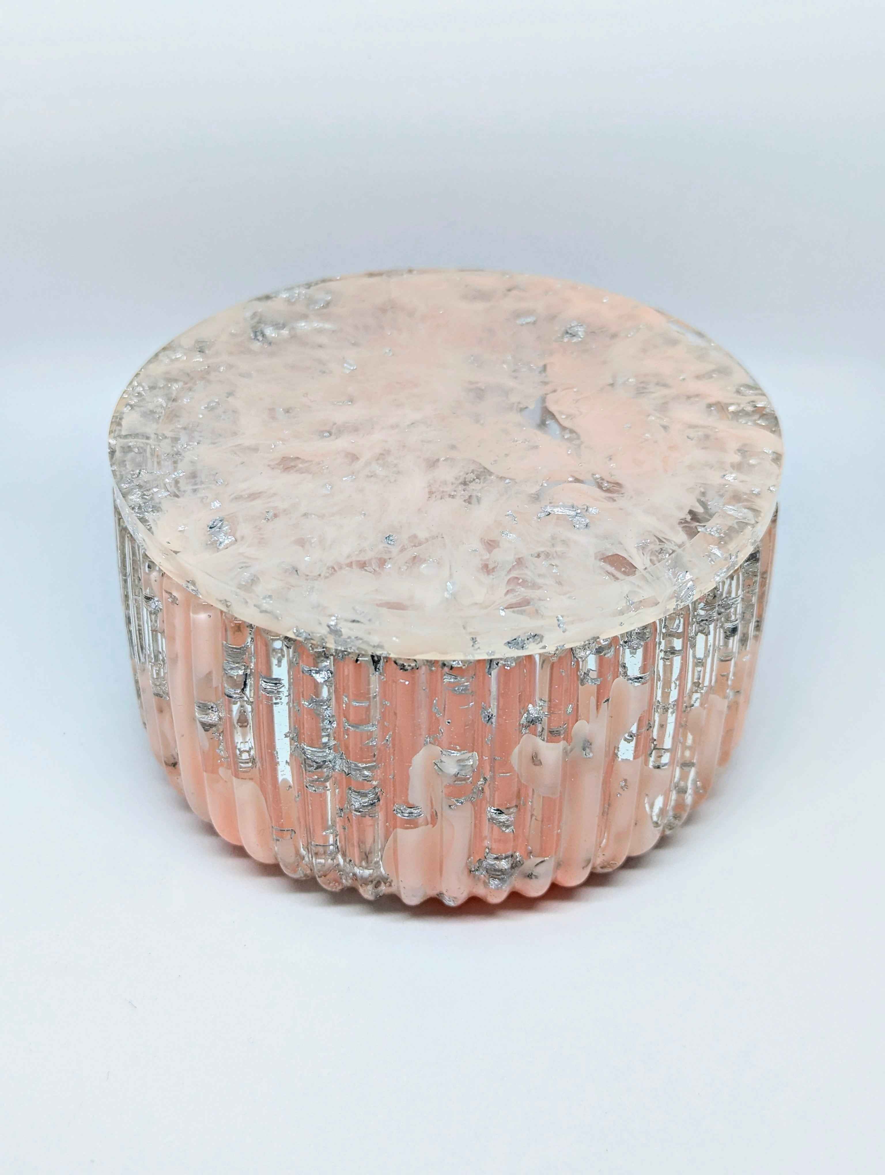 Large Ribbed Jar - Pink