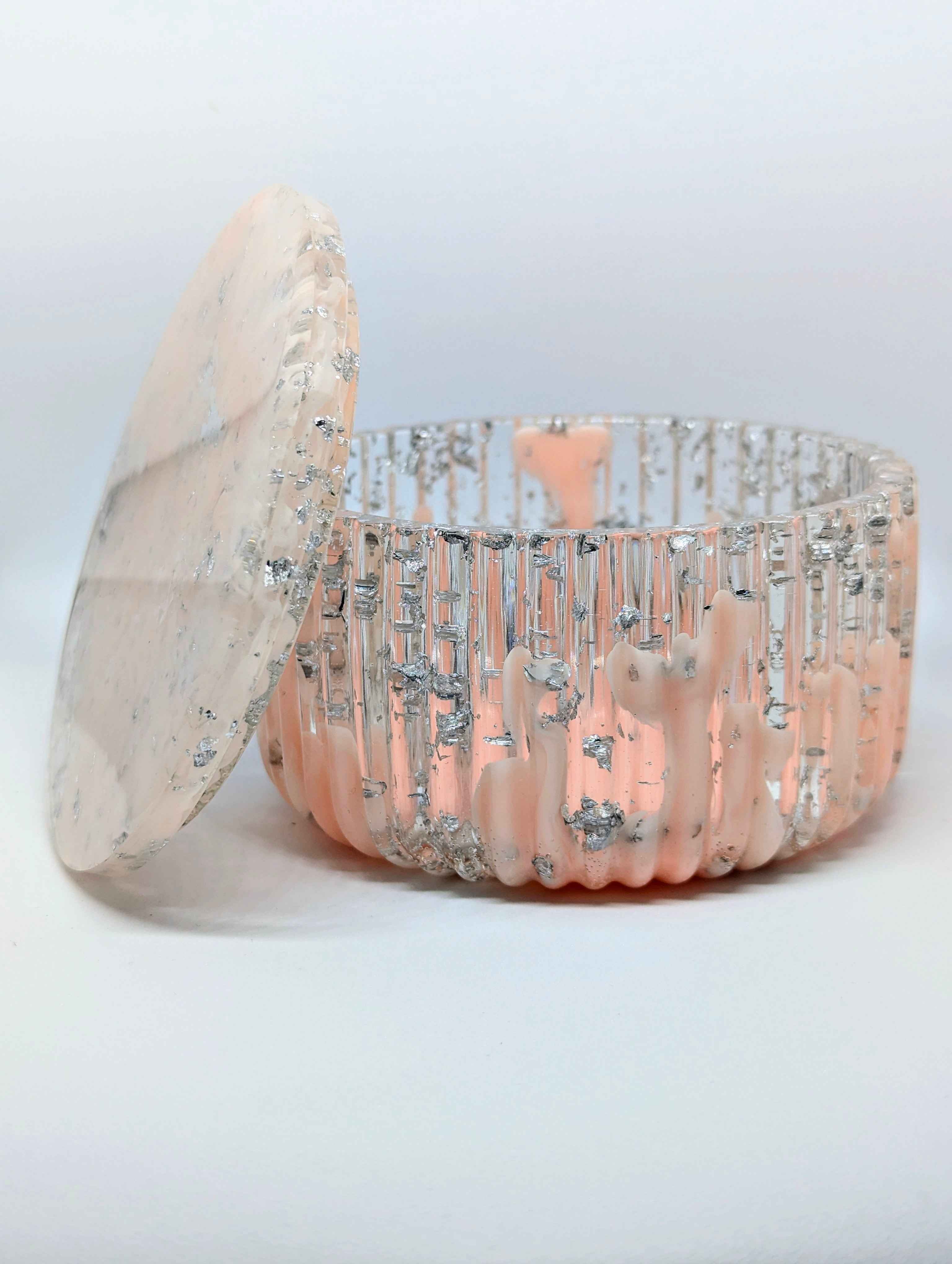 Large Ribbed Jar - Pink