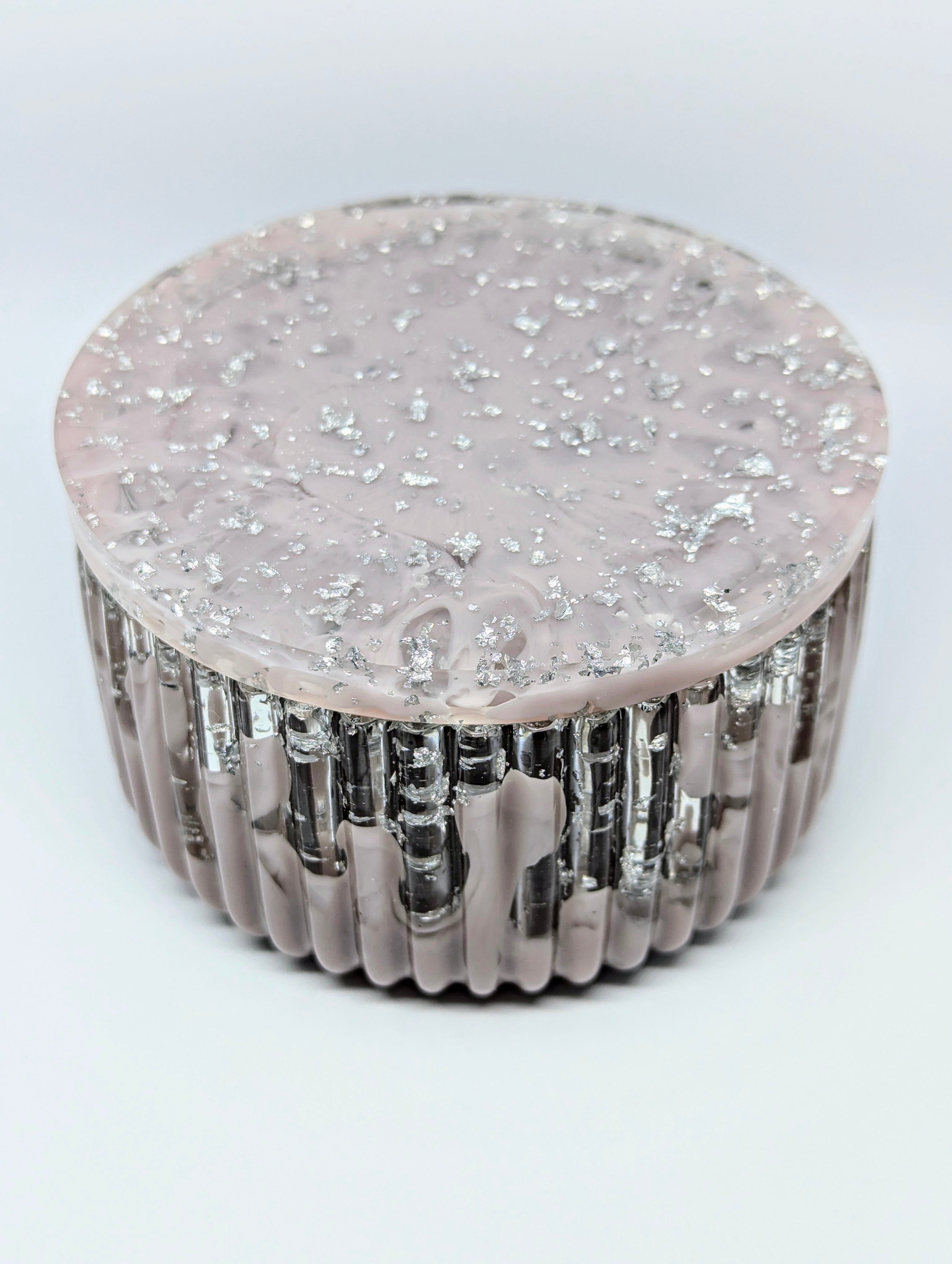 Large Ribbed Jar - Purple