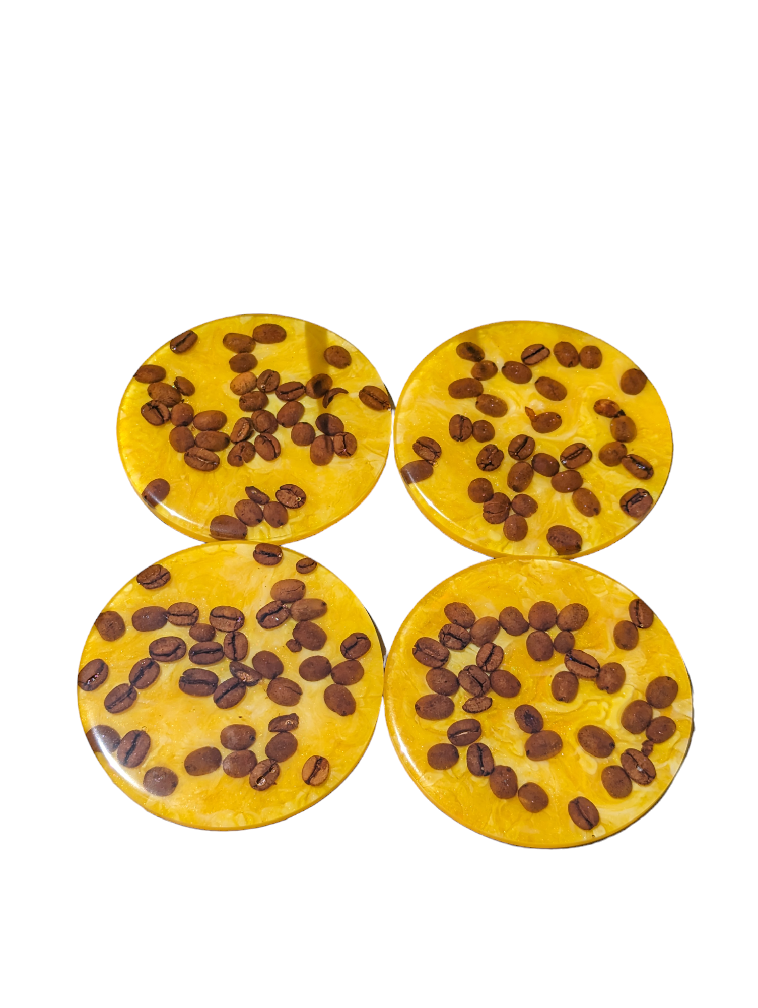 Coffee Bean Coasters - Bumble bee swirl
