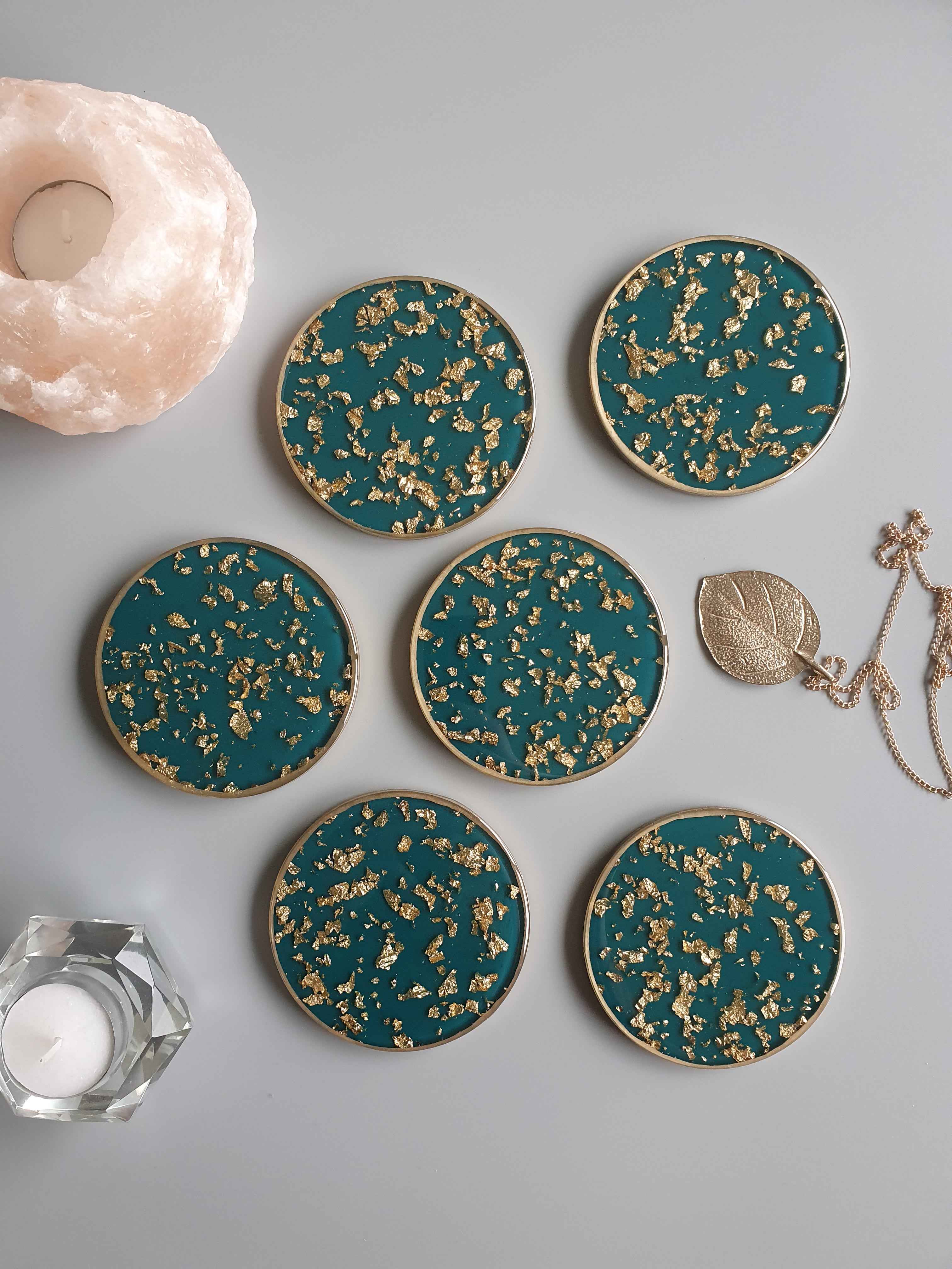 Lux Coasters - Turquoise - Made to Order