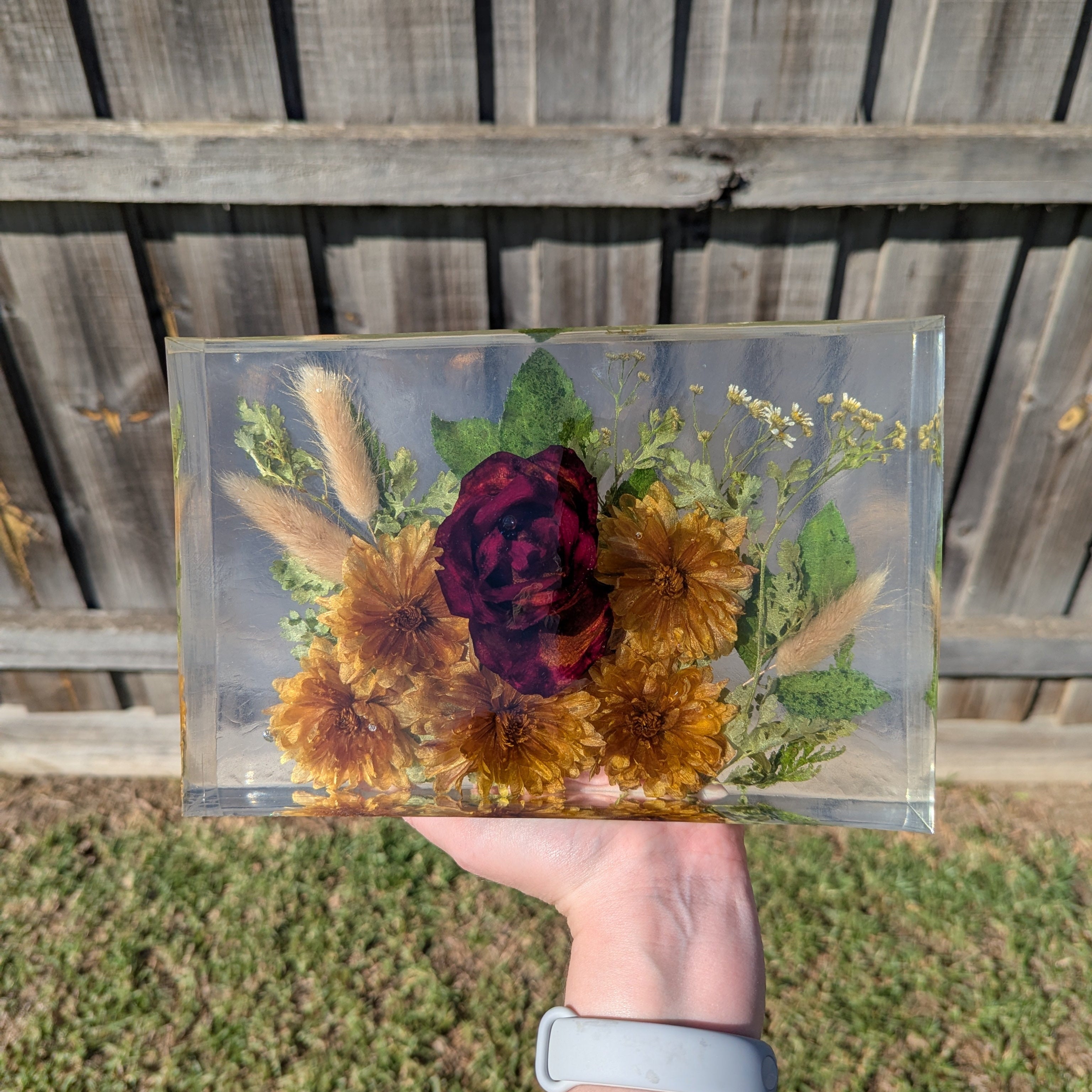 Medium Decorative Rectangle Resin Flower Preservation