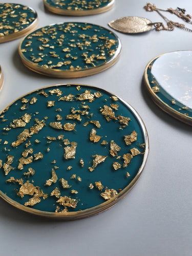 One-Of-A-Kind Turquoise Lux Coasters