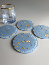 Load image into Gallery viewer, Baby Blue Resin Coasters, Coffee coasters made by MyLittleResinHobby. 
