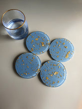 Load image into Gallery viewer, Baby Blue Resin Coasters, Coffee coasters made by MyLittleResinHobby. 
