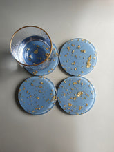 Load image into Gallery viewer, Baby Blue Resin Coasters, Coffee coasters made by MyLittleResinHobby. 
